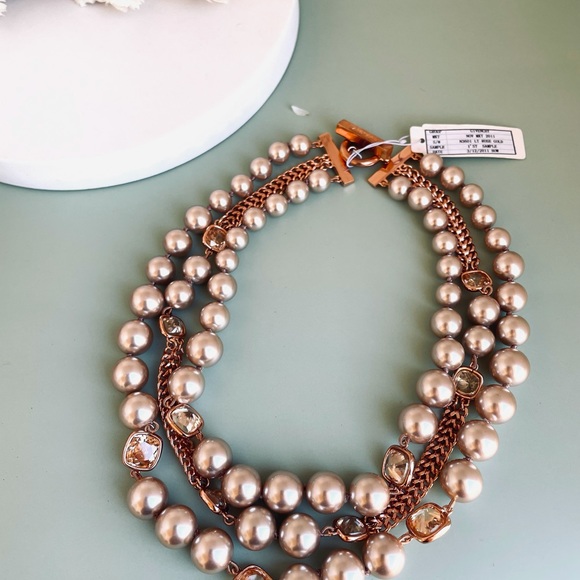 GIVENCHY Rose Gold Champagne Pearl Necklace - Picture 3 of 7
